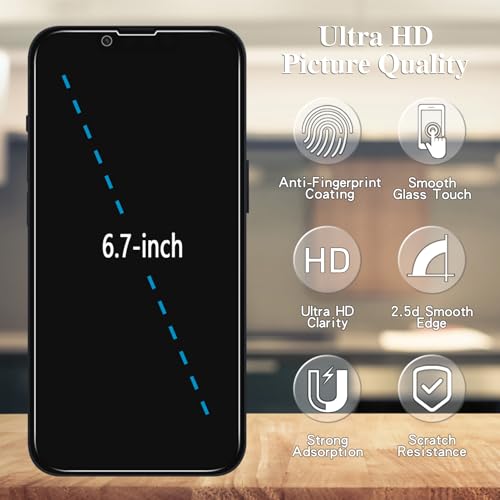 [3-Pack Privacy Screen Protector for iPhone 14 Plus/iPhone 13 Pro Max, Anti Spy Tempered Glass Film, Full Coverage, Anti-Scratch, Bubble Free, Case