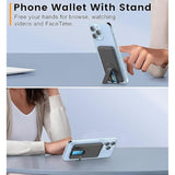 Ultra Slim Silicone Phone Wallet with Stand, Sticky Card Holder - Black