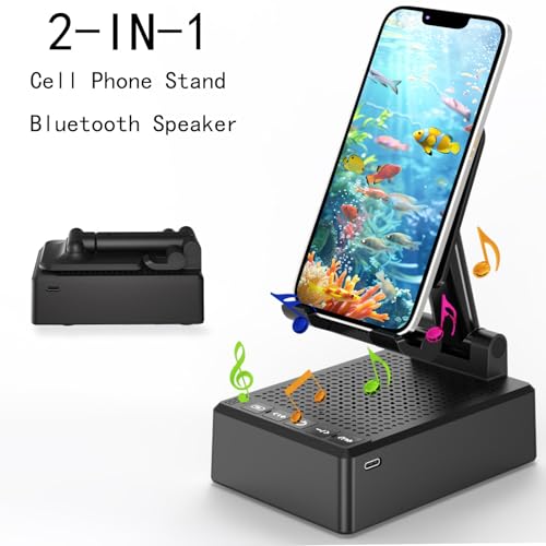 Birthday Gifts for Mother Father ,Cell Phone Stand with Wireless Bluetooth Speaker and Antislip Base HD Surround Sound for Home and Outdoors with