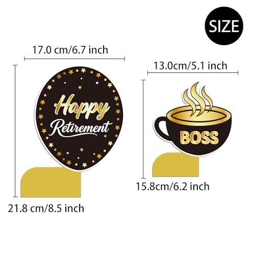 Gold & Black Retirement Party Table Decorations, 10 PCS Retirement Honeycomb Table Decorations for Farewell Party Supplies, Retirement Decorations for Men Boss Coworker