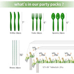 Wild One Birthday Decorations - Jungle Theme Party Supplies Tableware Includes Plates, Cup, Napkin, Balloon, Backdrop, Tablecloth, Straw, Cutlery, Banner, Safari Theme 1St Birthday Decorations