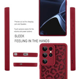 Compatible With Samsung Galaxy S25 Ultra Case, Cheetah Print Shockproof Soft Tpu Protective Cover For Women Girls, Slim Anti Scratch Leopard Case For Galaxy S25 Ultra 6.9 Inch, Wine Red