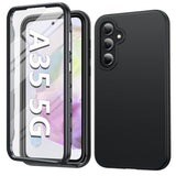 For Samsung Galaxy A355G Case: Phone Case With Builtin Screen Protector Protective Silicone Cell Phone Cover Rugged Shockproof Full Protection Slim Dual Layer Case For Men Women Kids Black