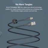 Belkin BoostCharge Pro Flex Braided USB Type A to Lightning Cable (2M/6.6FT), MFi Certified Charging Cable for iPhone 13, 12, 11, Pro, Max, Mini, SE, iPad and More, 2-Pack, Blue