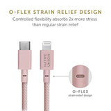 Native Union Belt Cable USB-C to Lightning - 10ft Ultra-Strong Reinforced Cable [MFi Certified] for iPhone 14, Phone 14 Plus, iPhone 14 Pro, iPhone 14 Pro Max, iPhone 13 and Earlier (Rose)
