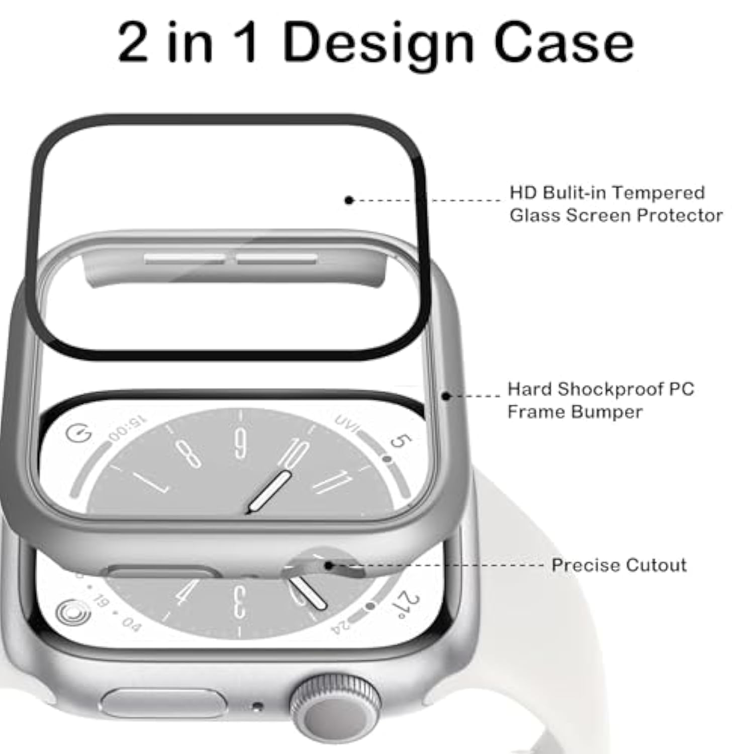 24 Pack Case For Apple Watch Series 10 42Mm With Tempered Glass Screen Protector, Shockproof Hard Pc Scratch Resistant Bumper Protective Cover Compatible With Iwatch S10 42Mm