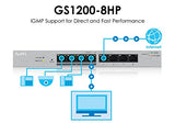 8-Port Gigabit Ethernet Web Managed Poe+ Switch | 4X Poe+ @60W | Vlan Support | Metal Case | Desktop Or Wall-Mount | Fanless | Qos | Ethernet Splitter [Gs1200-8Hpv2]