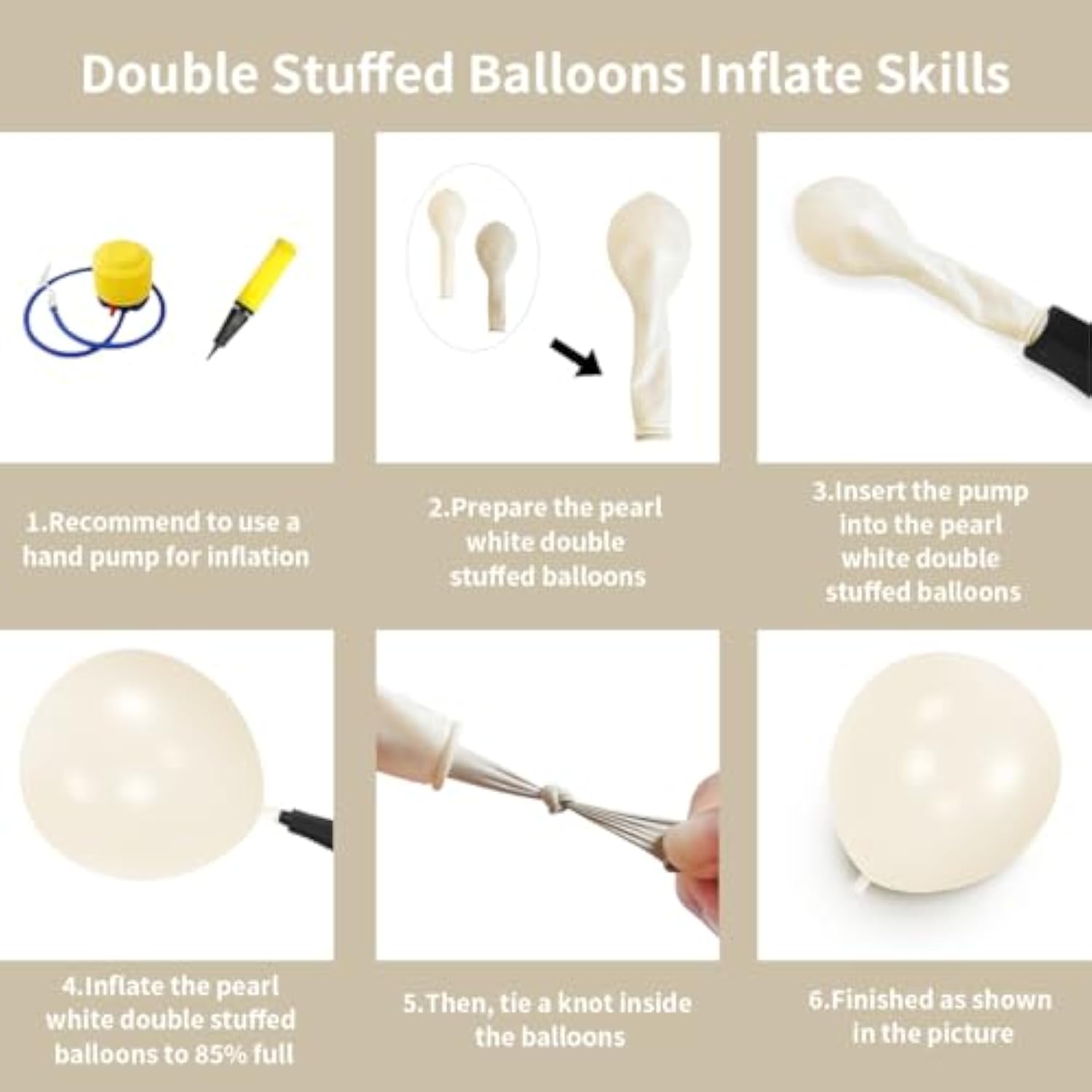 Pearl White Double Stuffed Balloons Different Size 115Pcs 5/10/12/18" White Pearl Ivory Balloons Garland Kit For Wedding Birde To Be Engagement Bridal Shower Birthday Baby Shower Party