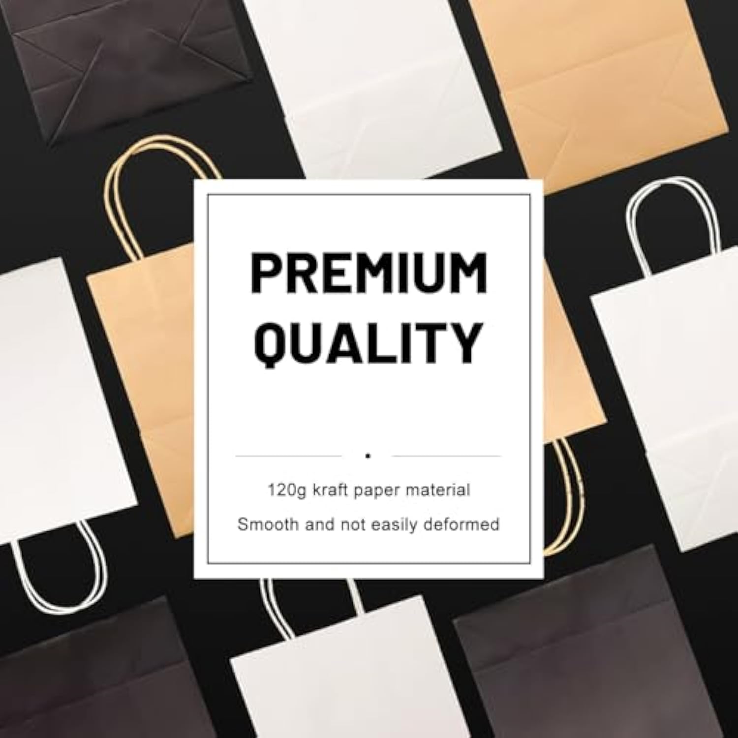 Gift Bags 8.25"X5.9 "X3.15" 100Pcs Brown Kraft Paper Bag With Handles For Small Business Christmas Bulk, Wedding, Party Favor, Shopping, Lunch, Halloween Trick-Or-Treat Bags