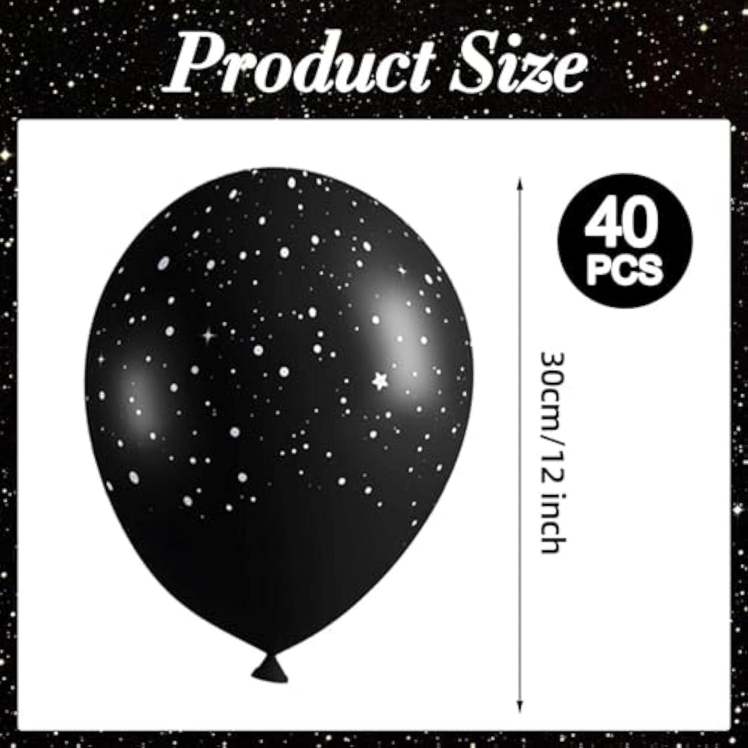 40pcs Galaxy Balloons Outer Space Party Decor Black Star Balloons for Kids