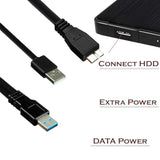 SaiTech IT 1 feet USB 3.0 Dual Power Y Shape Type A to Micro B high Speed Upto 5 Gbps Data Transfer Cable for External Hard Drives(35cm - 1Feet - 0.35M)