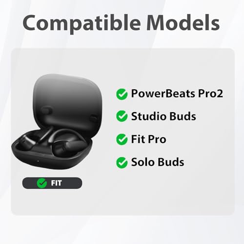 Replacement Ear Tips Compatible with Beats Powerbeats Pro 2 Earbuds with Cleaner Kit, Soft Silicone Earbuds Eartips for Beats Fit Pro, Studio Buds,