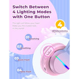 iClever BTH12 Kids Headphones, Colorful LED Lights Kids Bluetooth Headphones w