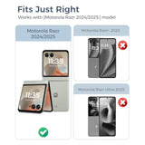 For Motorola Razr 2024/2025 Case, For Moto Razr 2025/2024 Phone Case [Screen Protector][Hinge Protection] – Dual-Layer Slim Cover With Soft Tpu & Hard Pc, Anti-Scratch Shockproof Cover - Black
