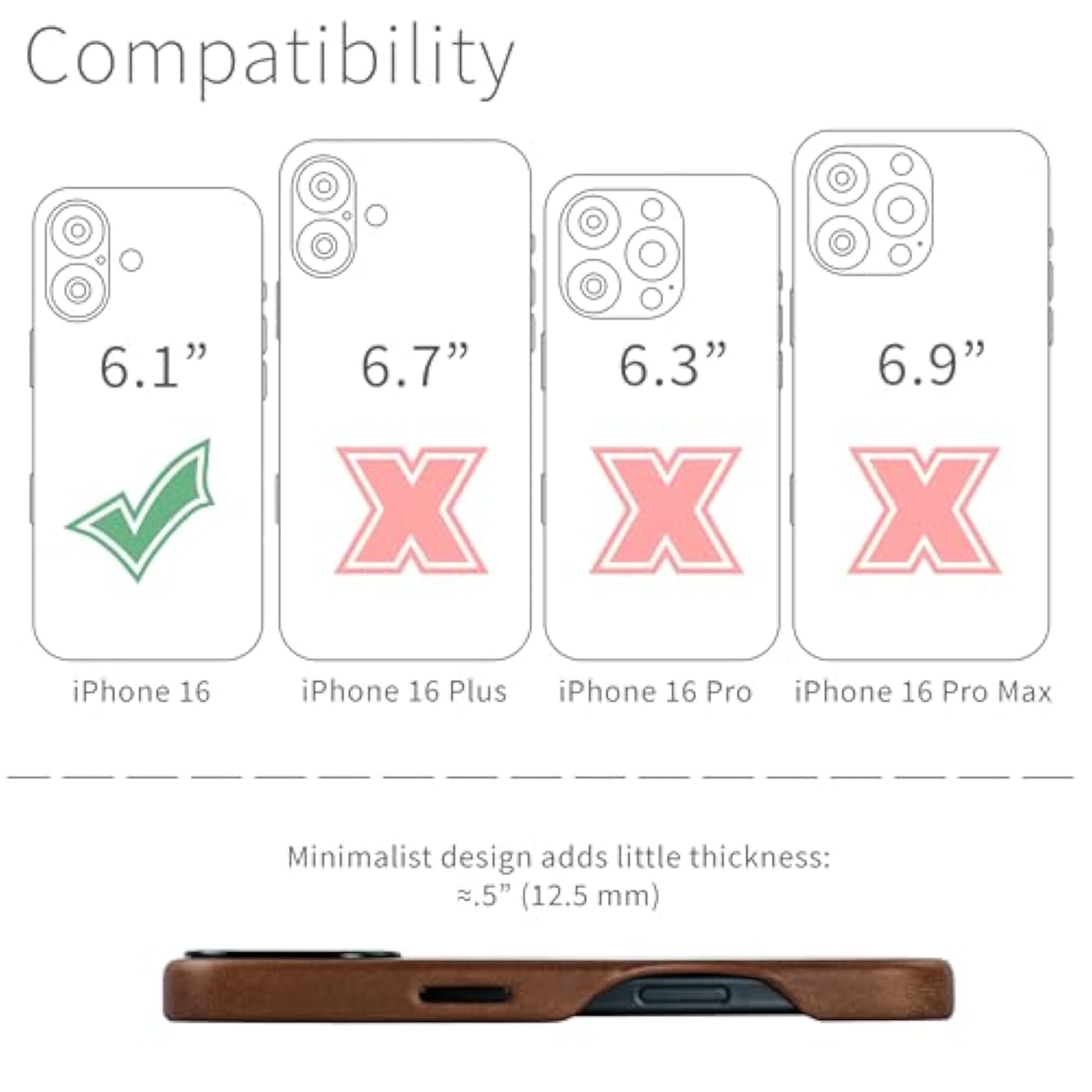 Genuine Leather Case V2 For Iphone 16 With Full Camera Control Cutout, Compatible With Magsafe (Msgl, Brown)