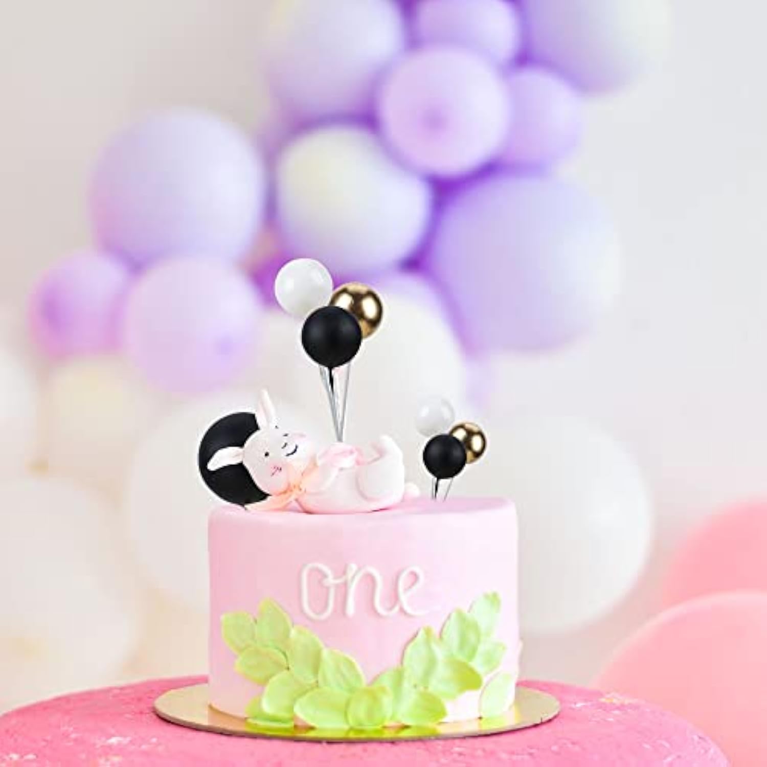 30Pcs Black White Gold Ball Cake Toppers Mini Balloon Cupcake Toppers Diy Foam Ball Cake Insert Decoration For Wedding Anniversary Birthday Party Supplies