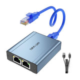 Ethernet Splitter 1 To 3 High Speed 1000Mbps, Gigabit Dual Rj45 Splitter Adapter For Cat5/5E/6/7/8 Cable [3 Devices Simultaneously Networking]