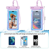 4 Pack Iridescent Waterproof Phone Pouch Up to 8.3 Inch IP68 Outdoor Use