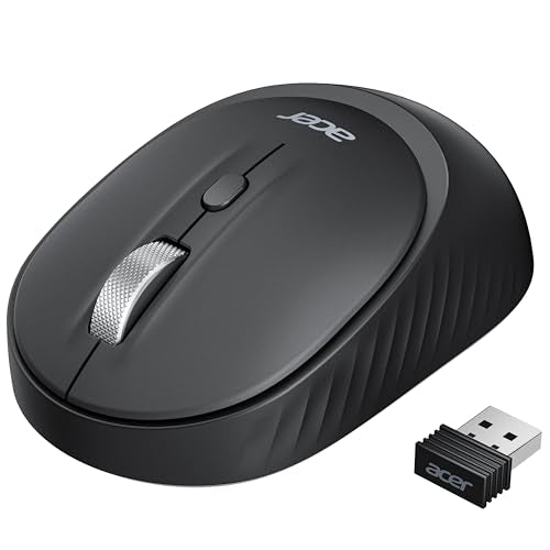 Bluetooth Wireless Mouse For Laptop, Computer Mouse Wireless (Bt5.2+2.4Ghz), Small To Medium Size, Left & Right Handed Office Usb Mice With Usba Receiver, 4 Buttons, Compatible With Pc, Desktop