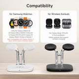 Dual Watch Charger for  Galaxy Watch 8 Classic/8/Ultra/7/6/6 Classic/5 Pro/5/4/3/Active 2, for Galaxy Buds 3 Pro/3/2 Pro, 3 in 1 Wireless