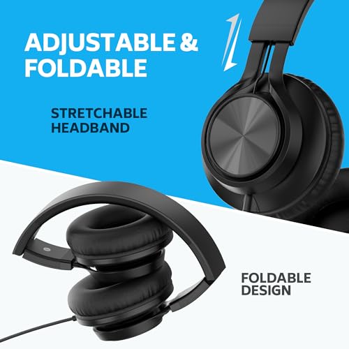 Kids Headphones Wired for School Bulk, 6 Pack Headsets with Microphone for K-12th Grade Classroom, Students, Teens, 3.5mm Jack for Chromebook,