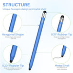 Stylus Pens For Touchscreen, 2 Size Rubber Tips Stylus Pen With Metal Hexagonal Barrel, Compatible For Ipad Iphone Chromebook And Android Tablets, Suit For All Touch Screen Devices 5 Pcs 10 Tips