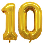 42 Inch Gold Number 10 Balloon,Jumbo Foil Helium Balloons For 10Th Bir