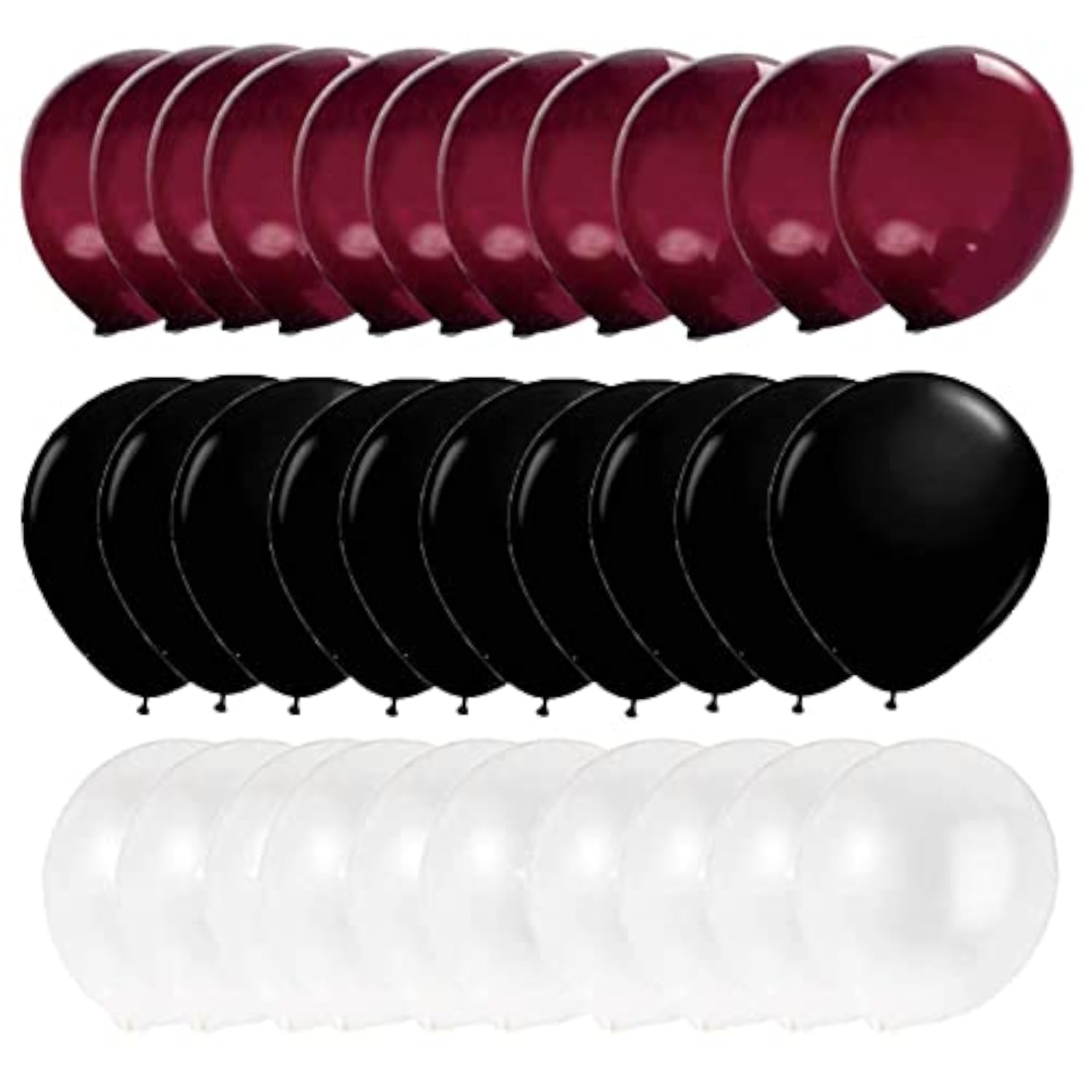 Graduation Decorations Maroon Black 2025/Burgundy Black Graduation Party Decorations 30Pcs Burgundy White Balloons/Maroon Party Decor Birthday Wedding