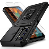 Samsung Galaxy A25 5G Case with Camera Lens Cover, HD Screen Protector, 10 FT Military Grade Drop Protection, Magnetic Ring Holder Kickstand Protective Phone Case for Galaxy A25 5G, Black