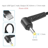 12V Type C To Dc 4.0 X 1.7Mm Power Charging Cable, 59Inch Usb C Male To Dc4017 Male Extension Charge Cable For 12V Router, Camera, Desk Lamp, Electric Tool 1.5M (12V)
