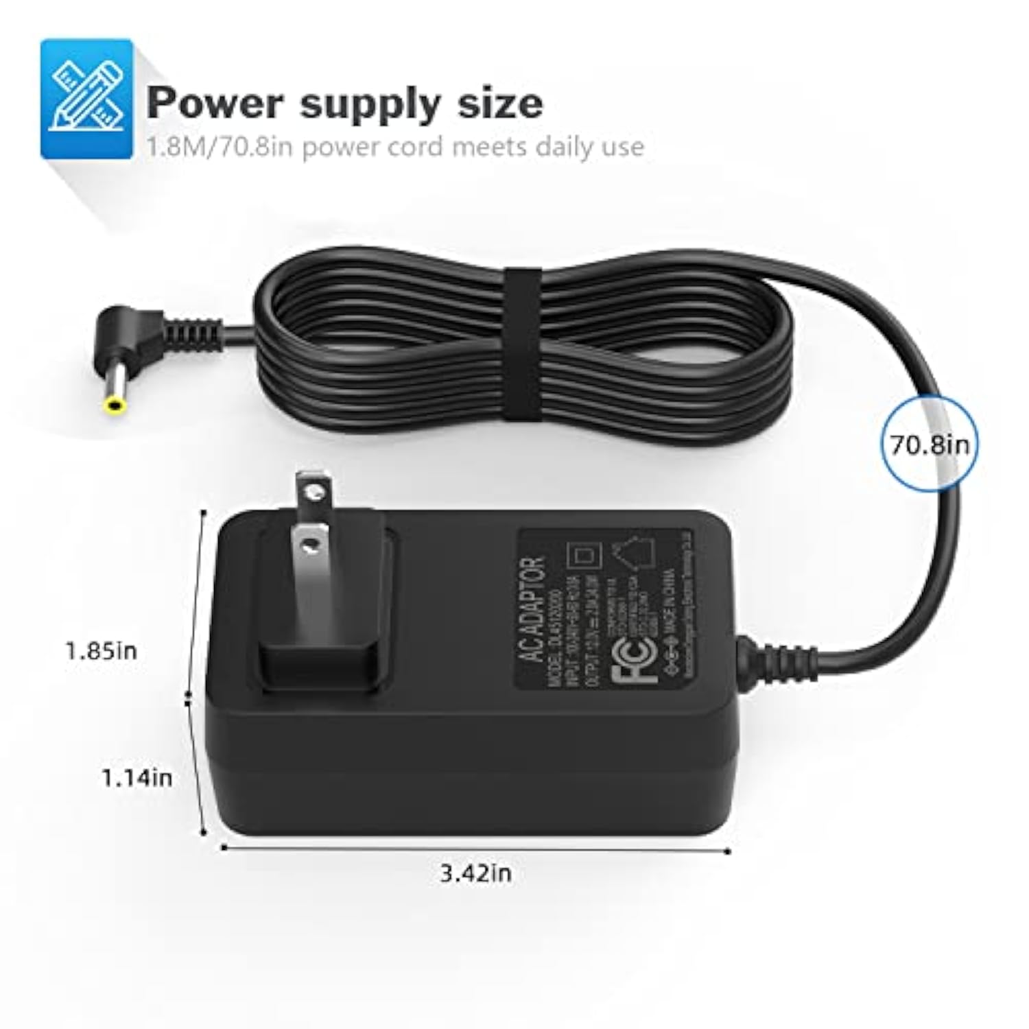 12V 2A Laptop Charger For Gateway Power Cord, Computer Wall Charger Gateway Gw