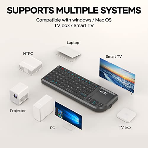 Mini Keyboard With Touchpad, Bluetooth &2.4G Dual Mode & Backlit, Usb-C Rechargeable, Compatible With Ipad, Mac, Windows, Android - Ultra-Thin Portable For Travel, Office, Home - Black