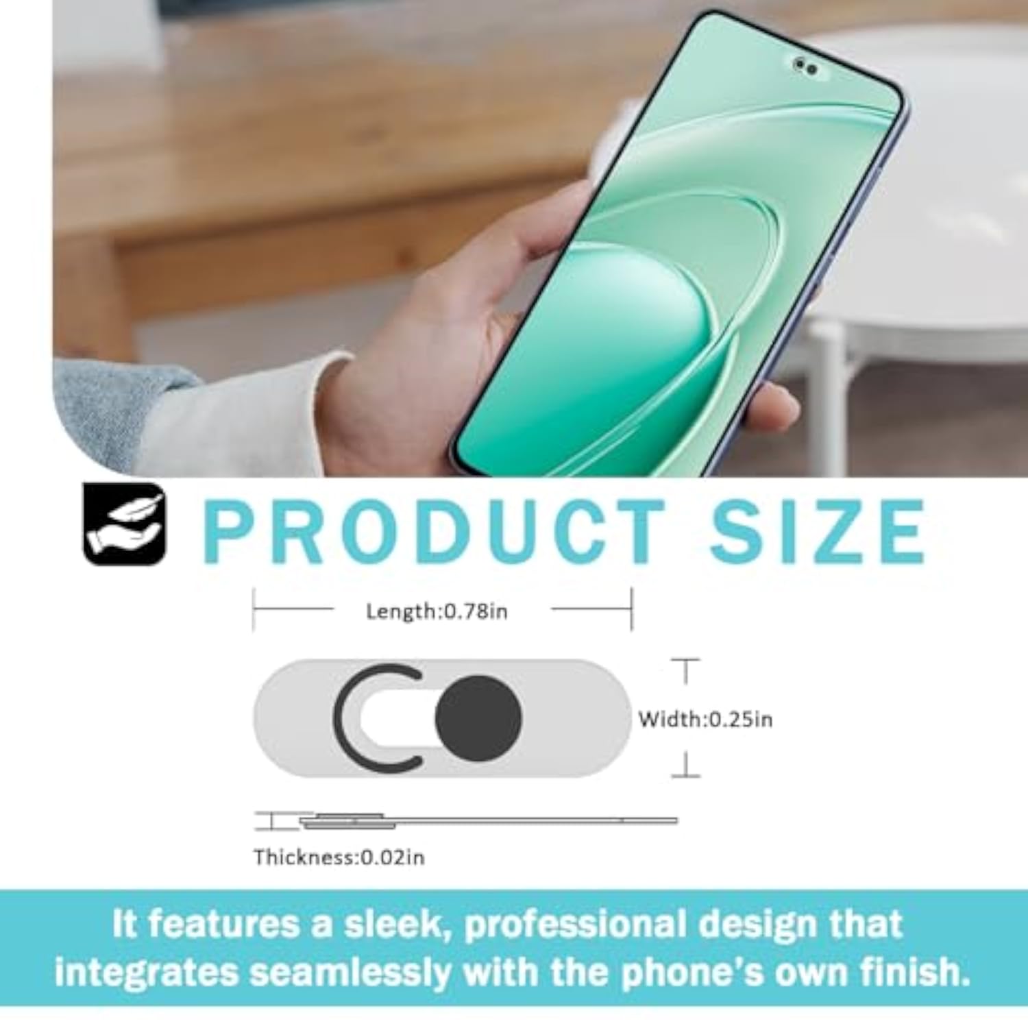 Front Camera Cover Compatible for Android Phones, Pixel, Galaxy, and iPad - Black