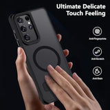 For Samsung Galaxy S21 Ultra Case, [Compatible With Magsafe], Adjustable Kickstand,Military Grade Drop Tested, Translucent Matte Phone Case For Galaxy S21 Ultra Case (Black)