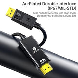 DP to HDMI Cable 4K 60Hz Gold Plated, 10ft/3m DisplayPort to HDMI Male to Male Adapter Cable for PC Laptop TV Monitor Projector, Gold Plated