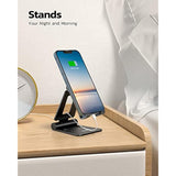 Dual Folding Cell Phone Stand, Fully Adjustable Foldable Desktop Phone Holder Cradle Dock Compatible With Phone 16 15 14 13 12 11 Pro Xs Xs Max Xr X 8, Nintendo Switch, All Phones
