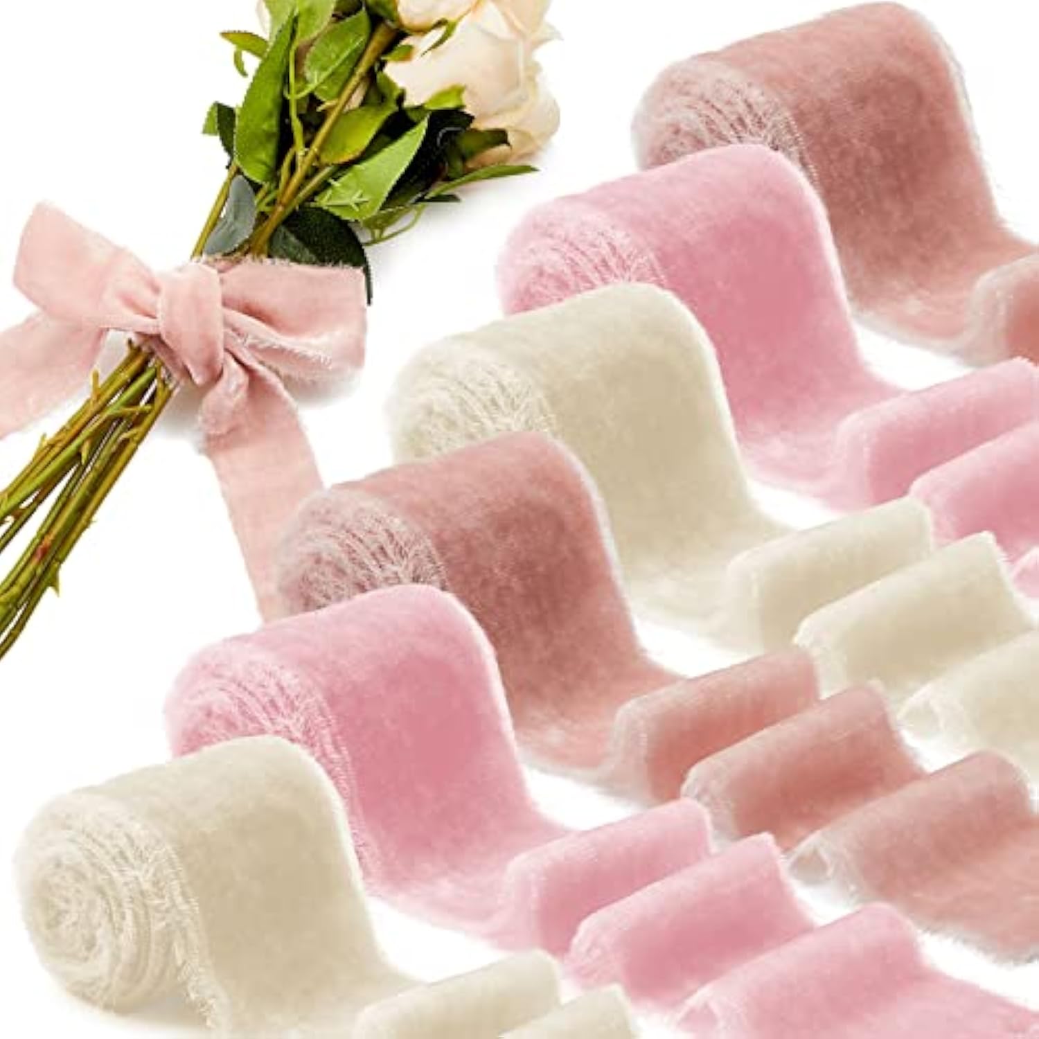 6 Rolls Velvet Ribbon 2 Inch X 6.6 Yard In All Silk Velvet Ribbon Fray