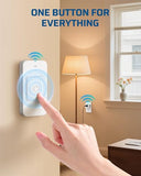 Indoor Remote Control Outlet, One-Touch Control Big Single-Button, Wireless Remote Light Switch, 15A/1875W, 100Ft Range Rf Signal, Magnetic Wall Switch For Vacs, Lamp, Christmas Light