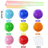 8-Pack 36" Rainbow Giant Balloons – Large Multicolor Latex Balloons for Party Decorations