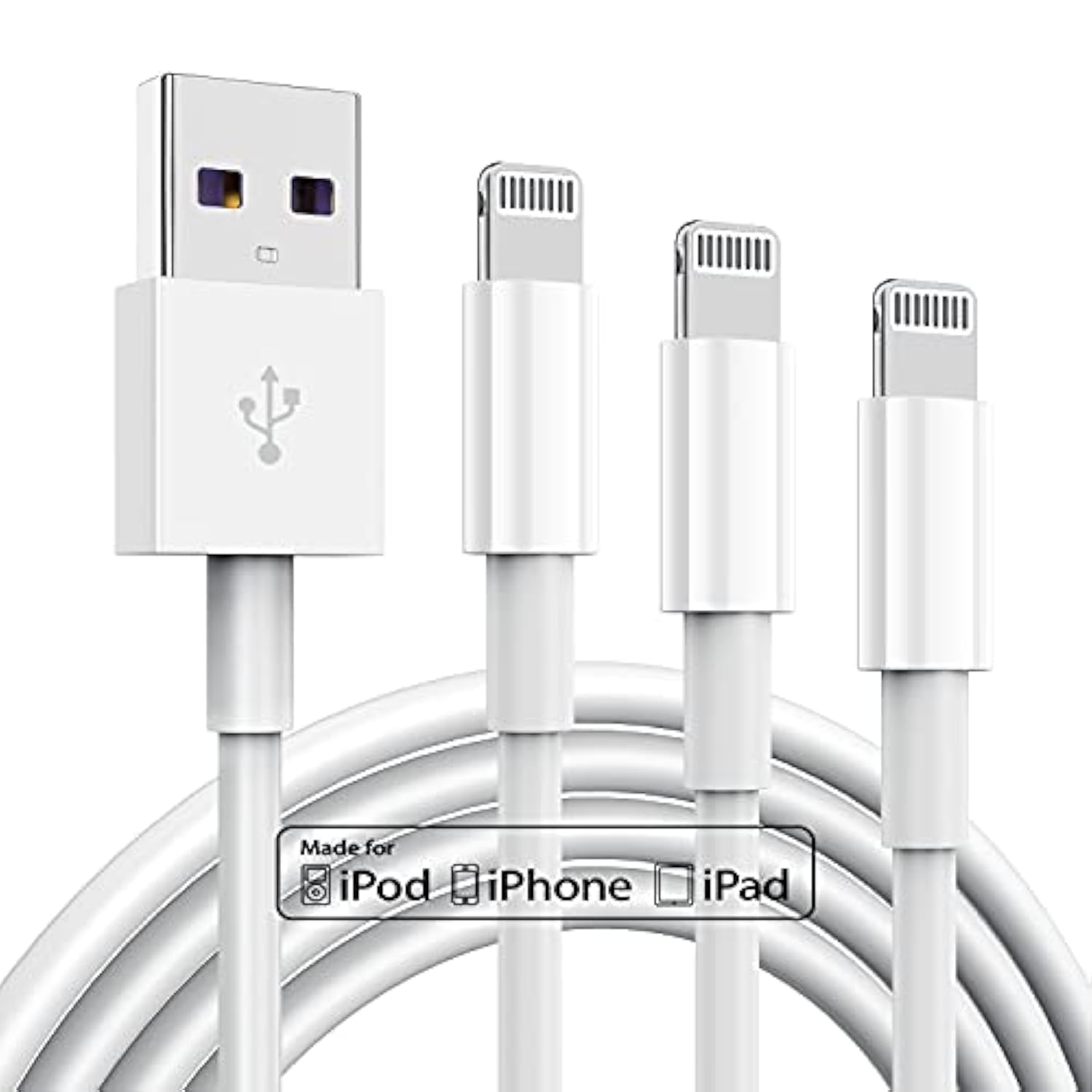 3 Pack Apple Mfi Certified Charger Cable 6Ft, Lightning To Usb Cable Cord 6 Foot, 2.4A Fast Charging,Apple Phone Long Chargers For Iphone 13/12/11/11Pro/11Max/ X/Xs/Xr/Xs Max/8/7/6