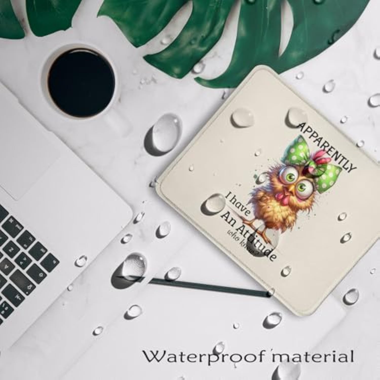 Funny Chicken Mouse Pad 9.5X7.9 Inch, Funny Chicken Gifts,Coquette Green Bow Chicken Mouse Pads For Wireless Mouse Computers Laptop Desk Accessories, Chicken Gifts For Women Chicken Lovers