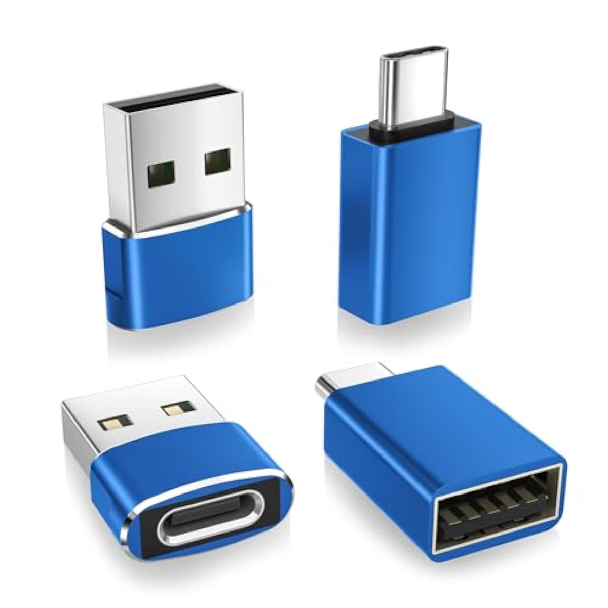 Usb To Usb C Adapter With C Male To 3.0 Female Charger 4Pack,Thunderbolt 4 Otg Converter For Mac,Iphone 16 15 14 13 Plus Pro Max Mini,Samsung Galaxy Ai S24 S23 S22 Ultra,Ipad Air,Airpods