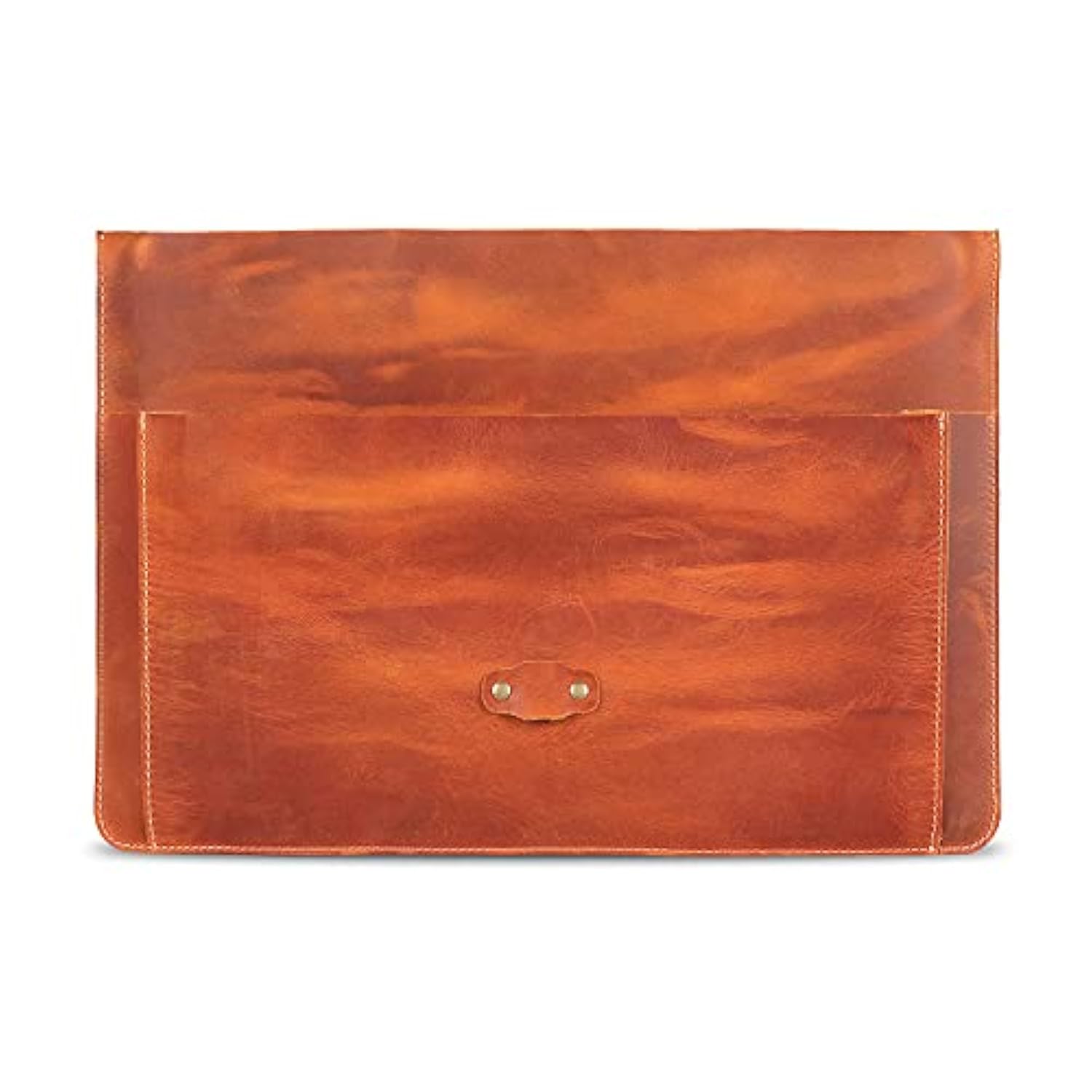 Real Grain Leather MacBook Pro and MacBook Air Case, Front Pocket & Flap Closure - 16 Inch - 15 Inch - 15.5 Inch (M4, M3, M2, M2, M1, Pro & Max) 2020 to 2024 Models