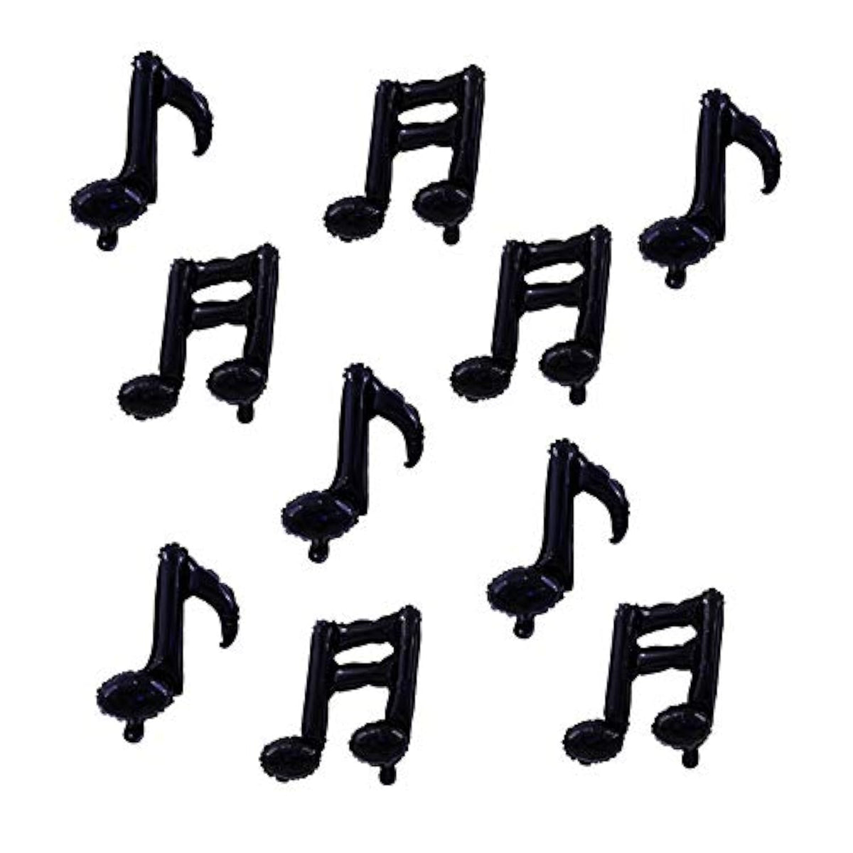 10 Pcs Music Note Black Balloons - 17 Inch Happy Birthday Banner - Use For Birthday, Baby Shower, Outdoor & Home Parties
