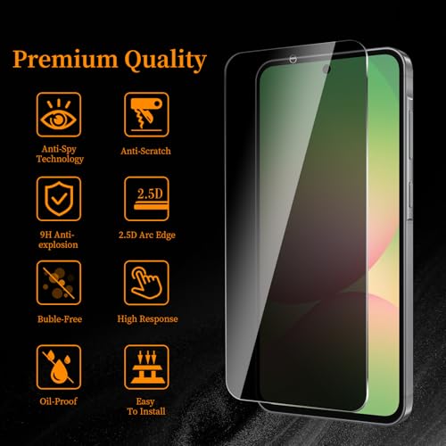 [2+2 Pack Privacy Screen Protector for  Galaxy A56 5G?2 Anti-Spy Tempered Glass Film+2 Camera Lens Protector, Anti-Scratch, 9H
