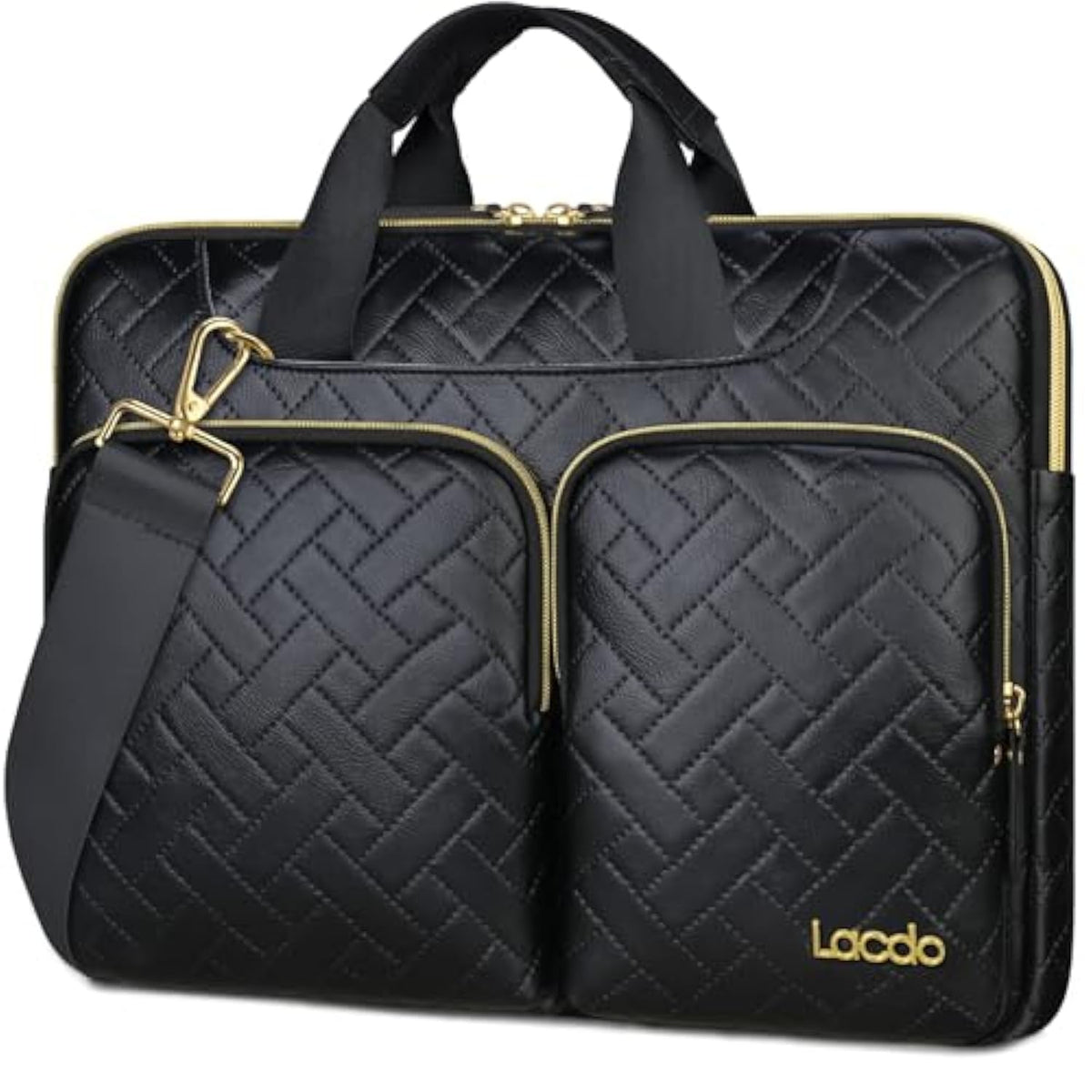 360° Protective Laptop Shoulder Bag, 14 Inch Laptop Sleeve Case For Hp Dell Asus Acer Chromebook 14, Hp Stream, Dell Inspiron, Ideapad, Acer Spin, Asus Zenbook Computer Bag, Elegant Black