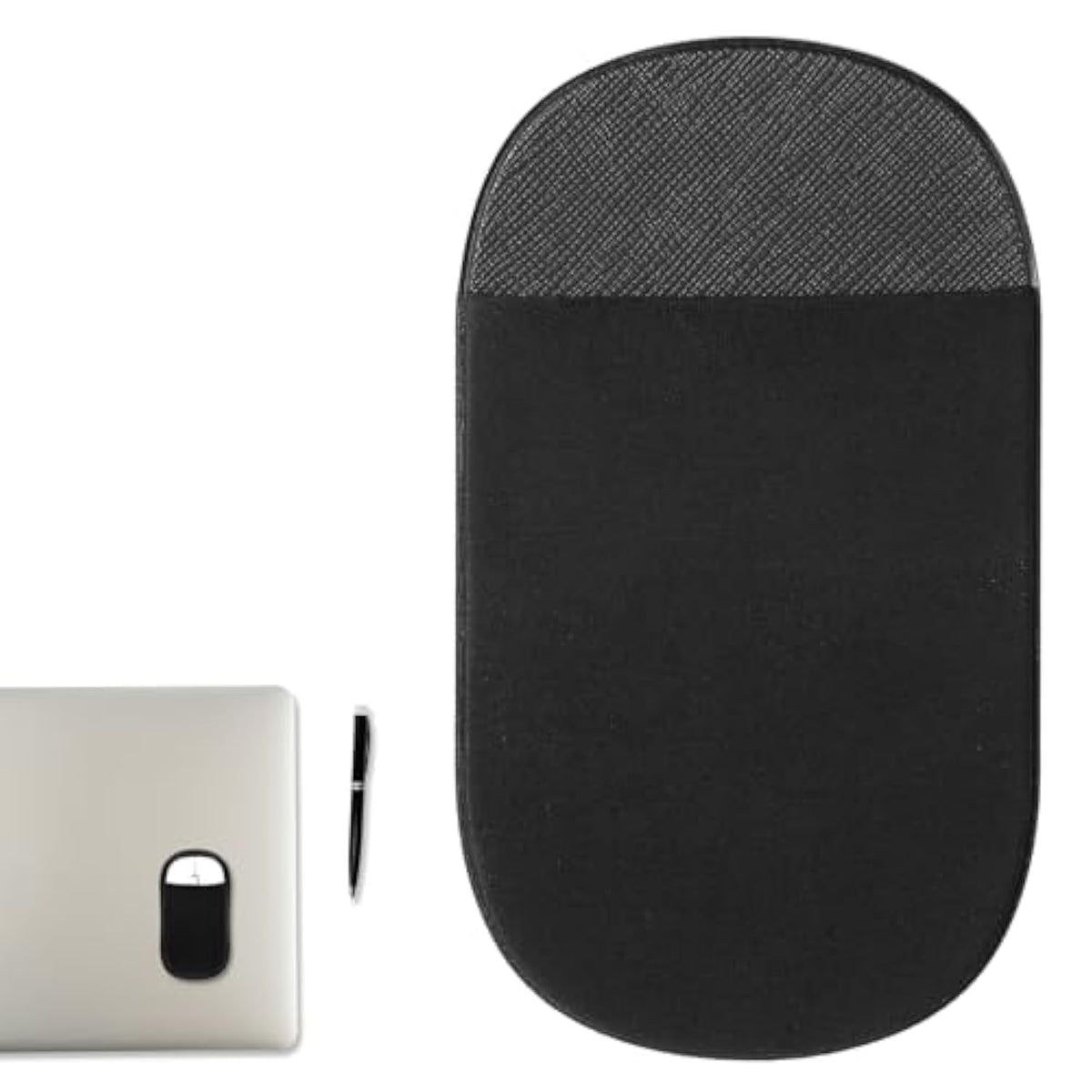 Slim Mouse Holder For Laptop, Universal Stick-On Mouse Pouch, Reusable Elastic Mouses Pocket No Glue Residue Mouses Storage Bags For Computer Office Home