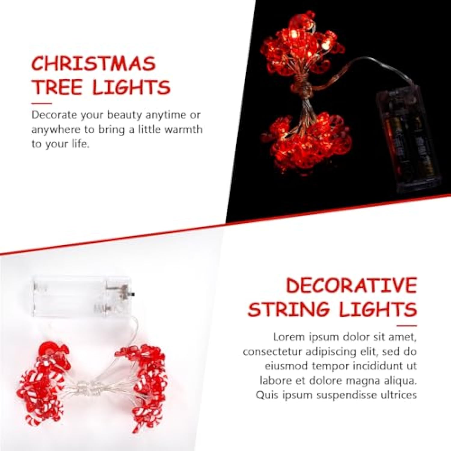 Candy Cane Led String Lights Warm Fairy Lights 6.56Ft 20Led Christmas Lights Decoration For Indoor Outdoor Winter Party