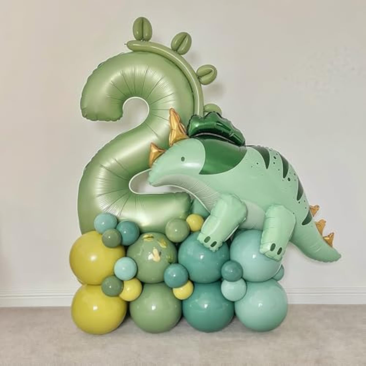 Sage Green 3 Number Balloon,Olive Green 3 Balloons 40 Inch Large Helium Foil Mylar Birthday Balloons For Boy Girl Baby Shower Birthday Jungle Party Decorations