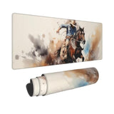 Gaming Mouse Pad, Large Non-Slip Rubber Base Mousepad, Keyboard Mouse Mat, Desk Pad With Stitched Edges, 31.5X11.8Inch, Western Cowboy